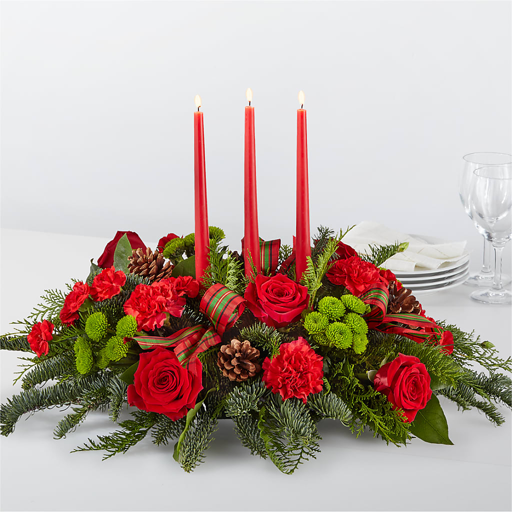 By the Candlelight Centerpiece – Flowers By Vee, Tracy CA
