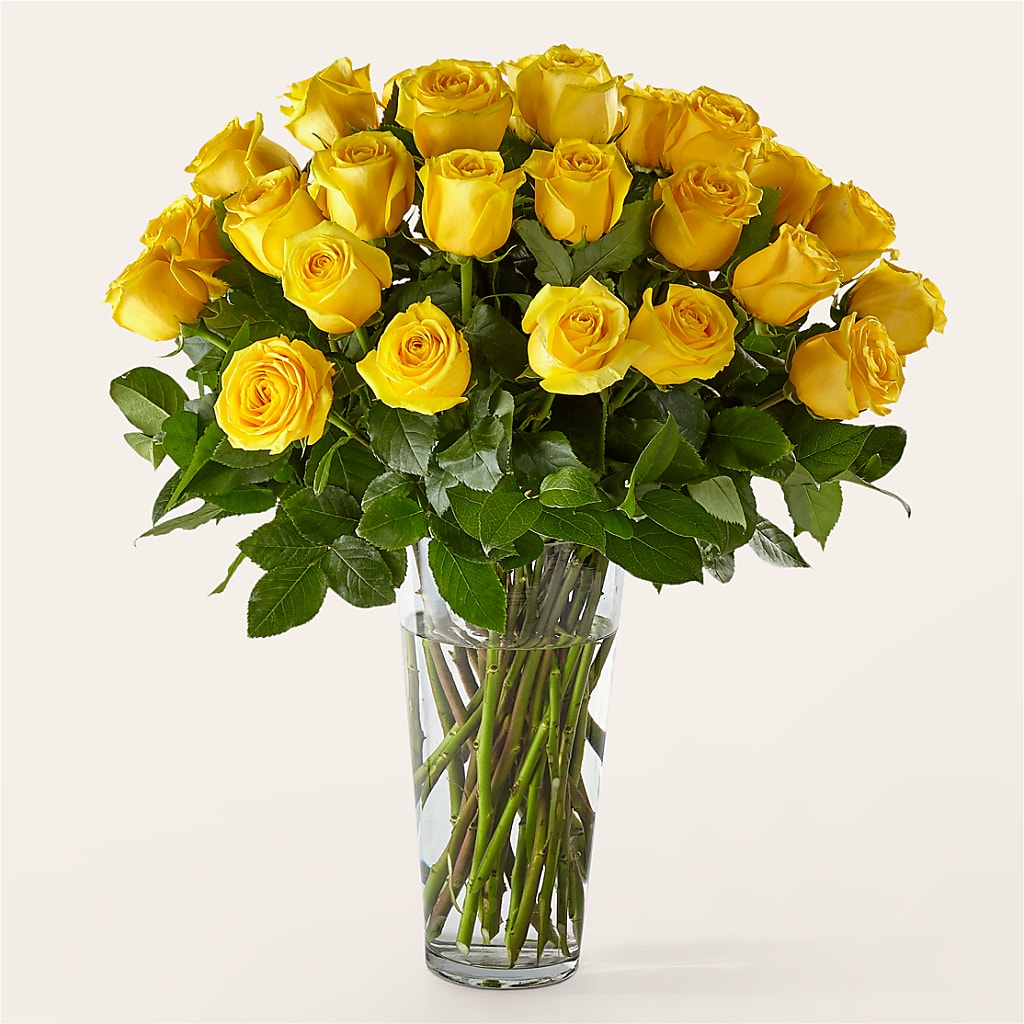 Long Stem Yellow Rose Bouquet – Flowers By Vee, Tracy CA