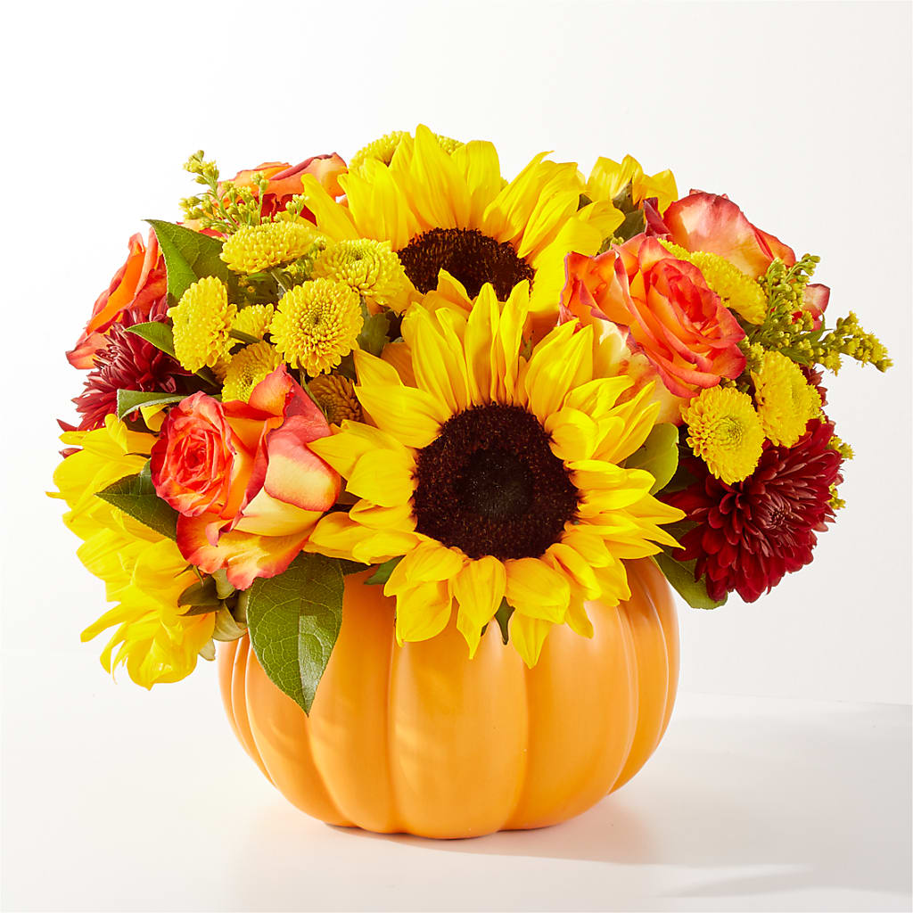 Golden Gourd Pumpkin Bouquet – Flowers By Vee, Tracy CA