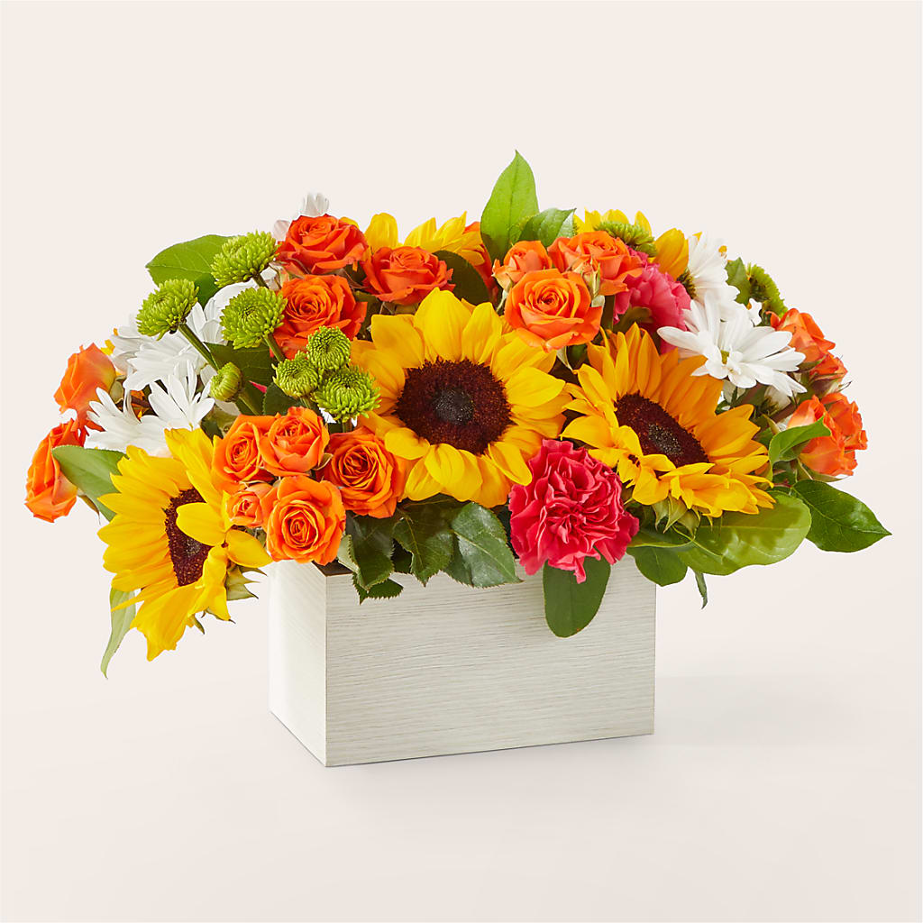 Sun-drenched Blooms Box Bouquet – Flowers By Vee, Tracy CA