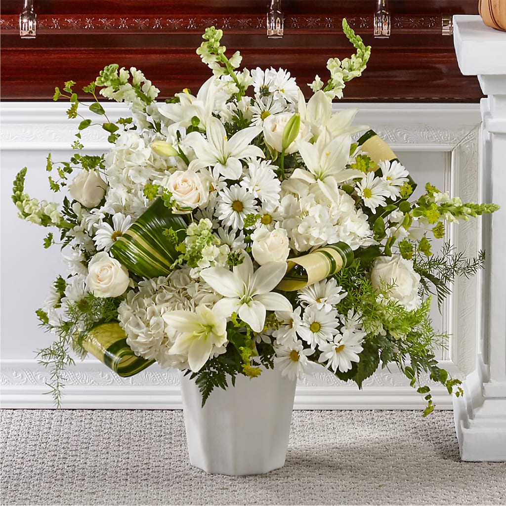 Thoughts of Tranquility Floor Basket – Flowers By Vee, Tracy CA