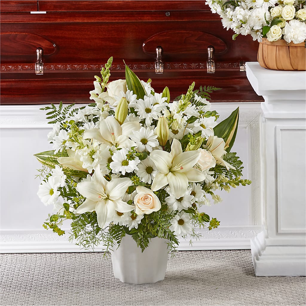 Thoughts of Tranquility Floor Basket – Flowers By Vee, Tracy CA