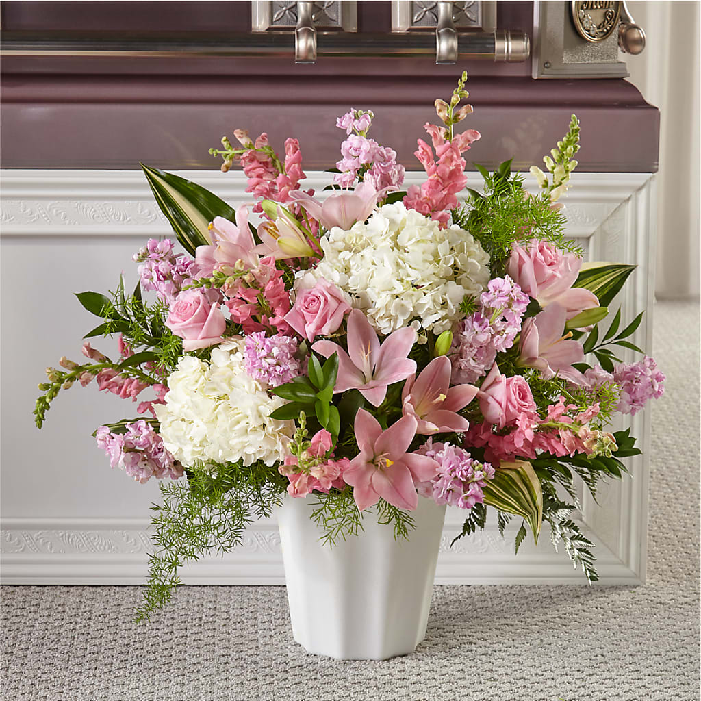 Simply Serene Floor Basket – Flowers By Vee, Tracy CA