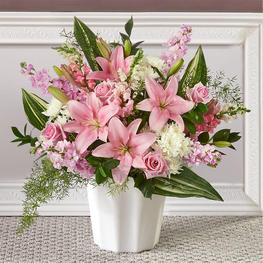 Simply Serene Floor Basket – Flowers By Vee, Tracy CA