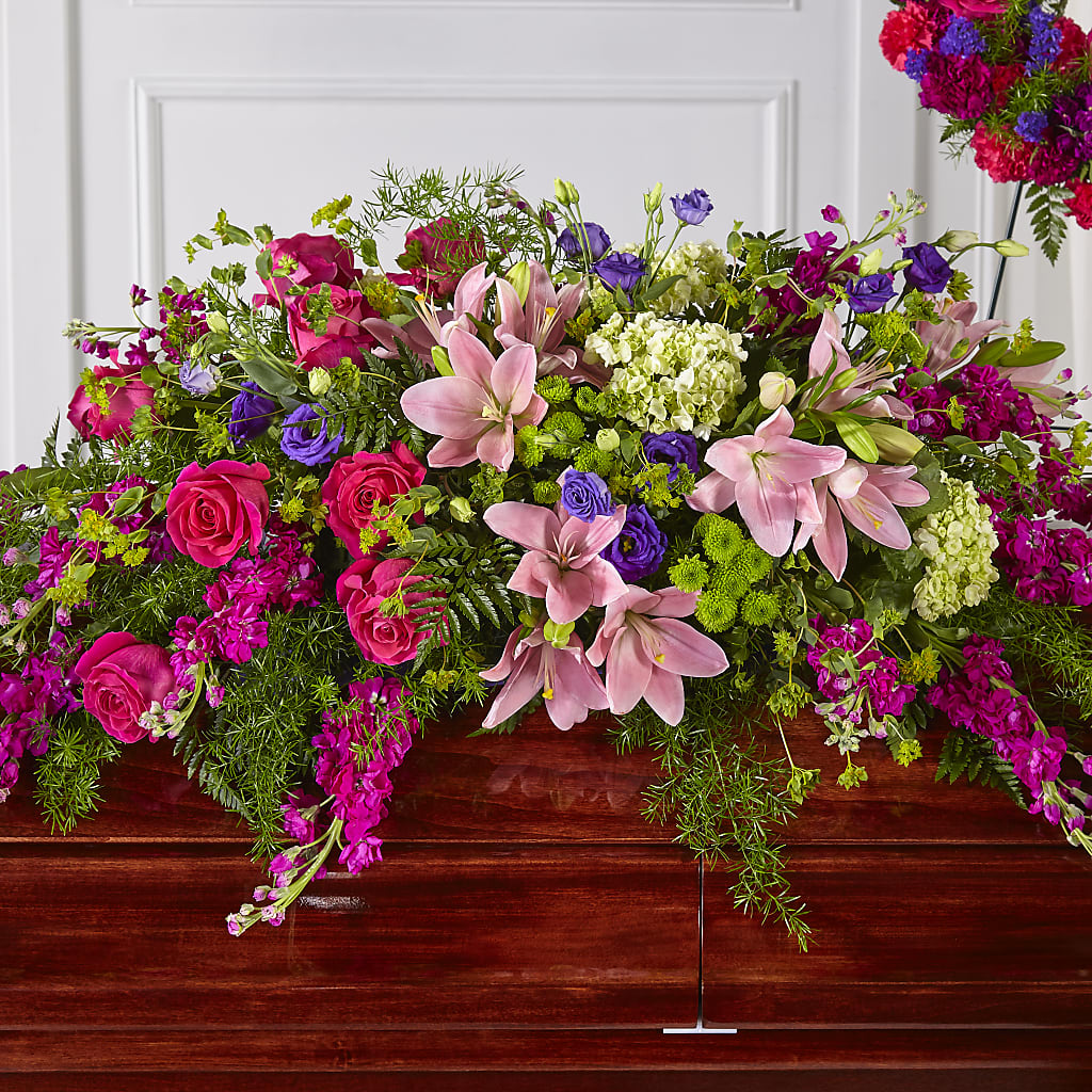 Radiant Tribute Casket Spray – Flowers By Vee, Tracy CA
