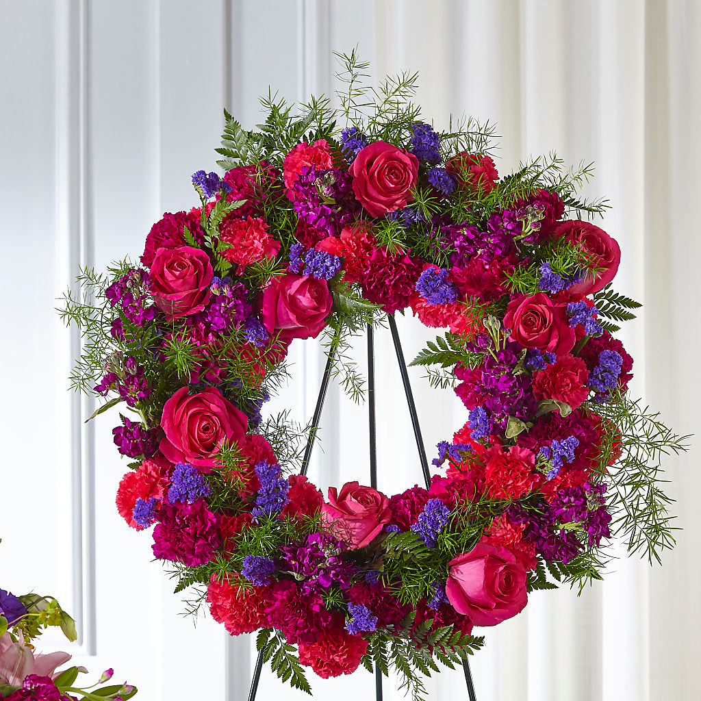 Calming Colors Wreath – Flowers By Vee, Tracy CA