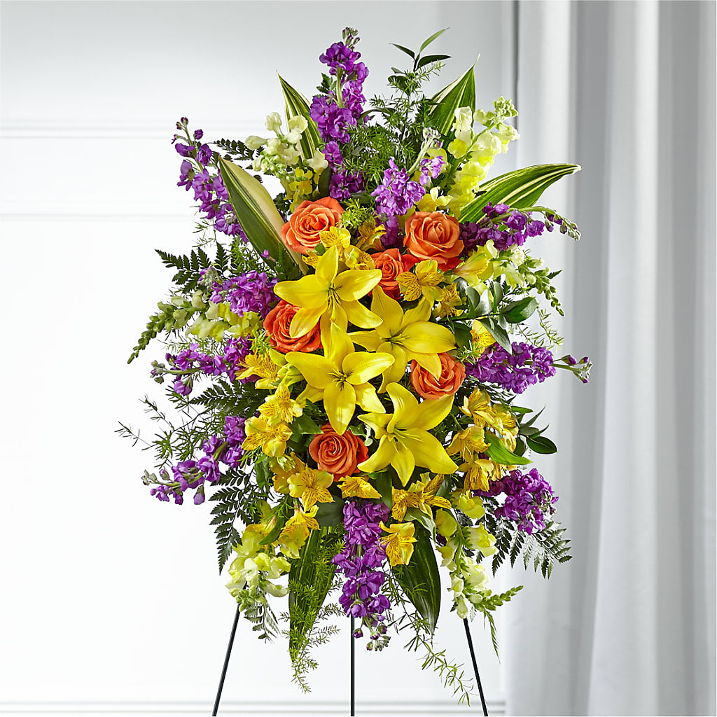 Thoughtful Prayers Standing Spray – Flowers By Vee, Tracy CA