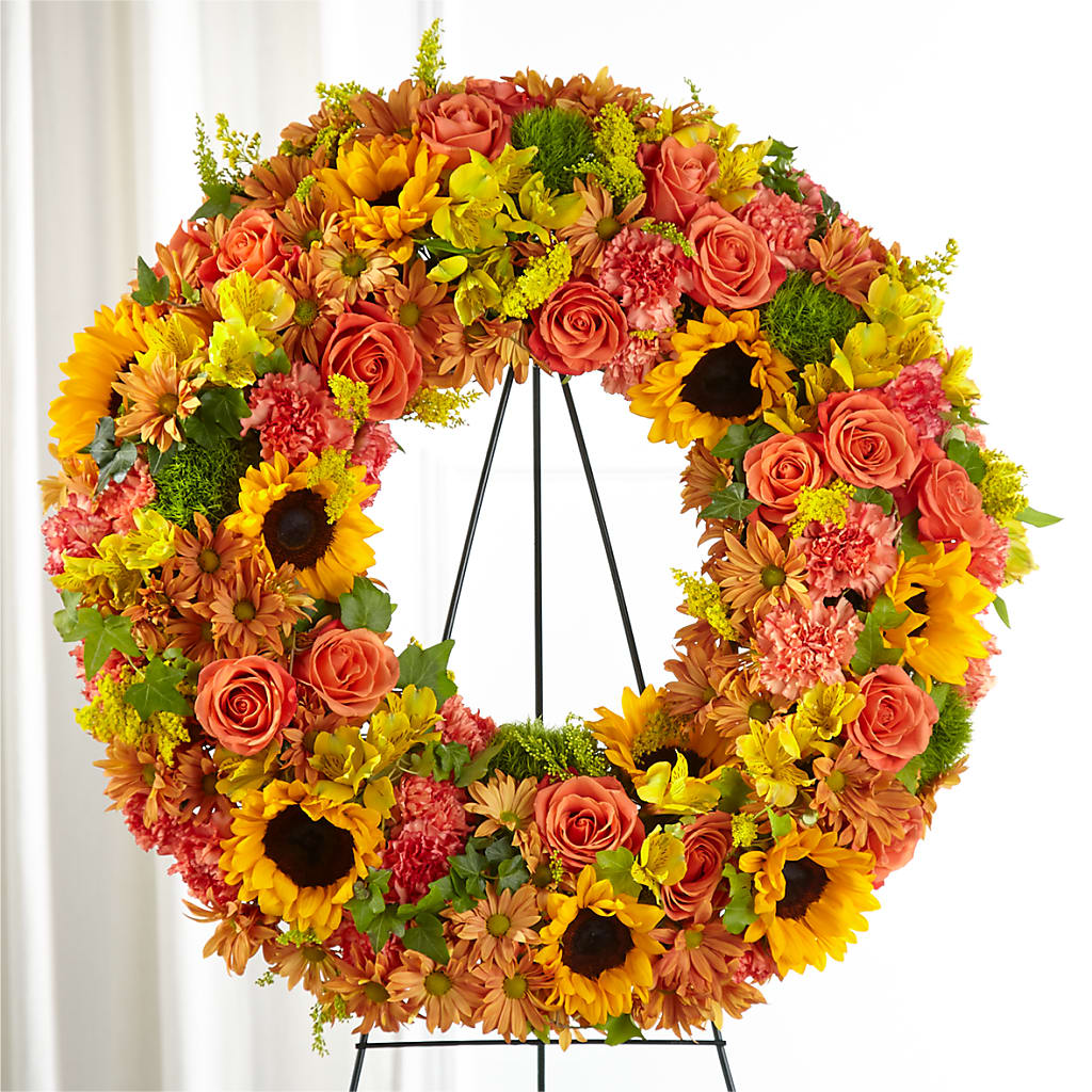 Autumnal Memories Wreath (Standard) – Flowers By Vee, Tracy CA