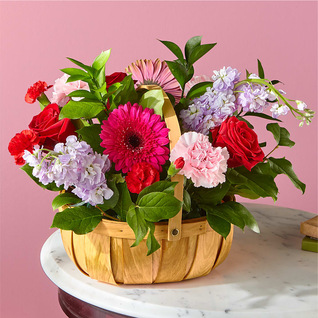 Pink Picnic Basket – Flowers By Vee, Tracy CA