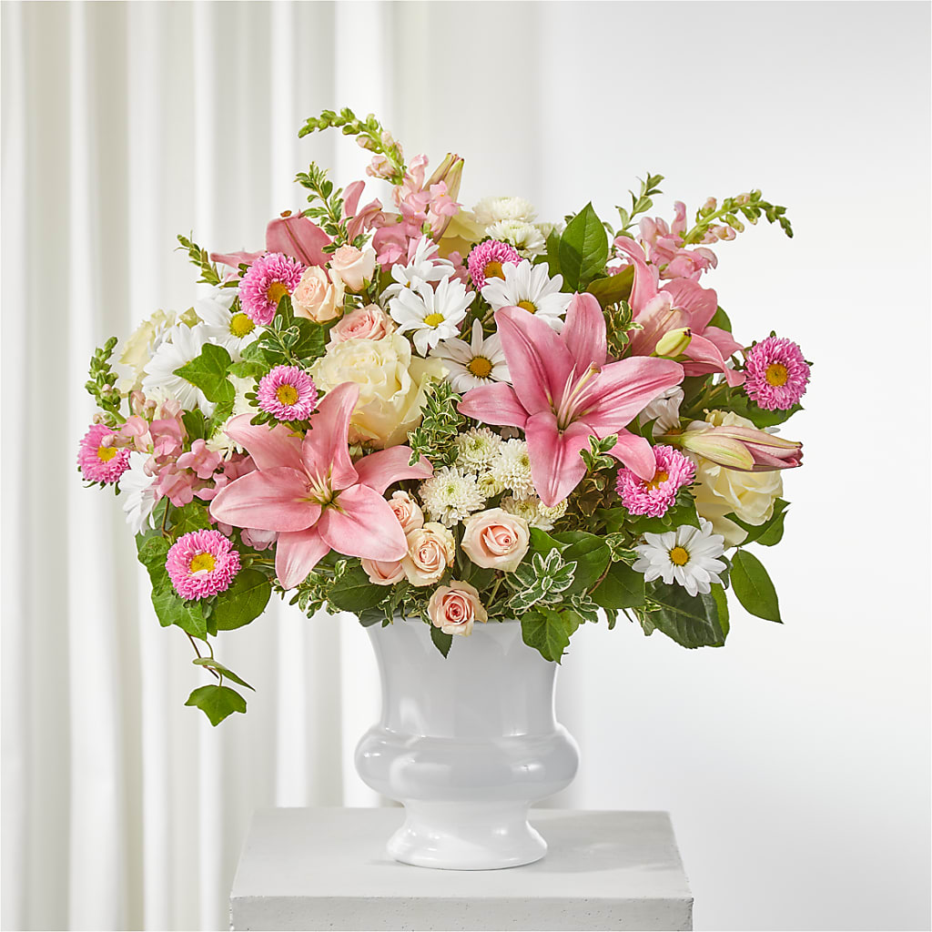 Empathetic Blooms Urn Arrangement – Flowers By Vee, Tracy CA