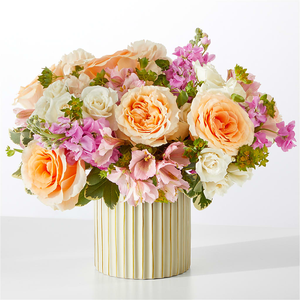 Paradise Bouquet with Ivory Vase – Flowers By Vee, Tracy CA