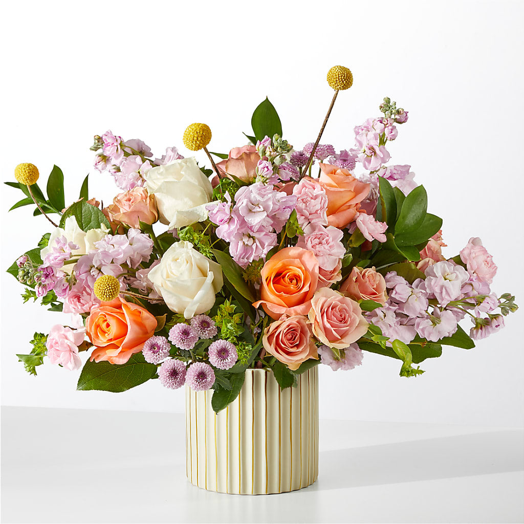 French Market Bouquet with Ivory Vase – Flowers By Vee, Tracy CA