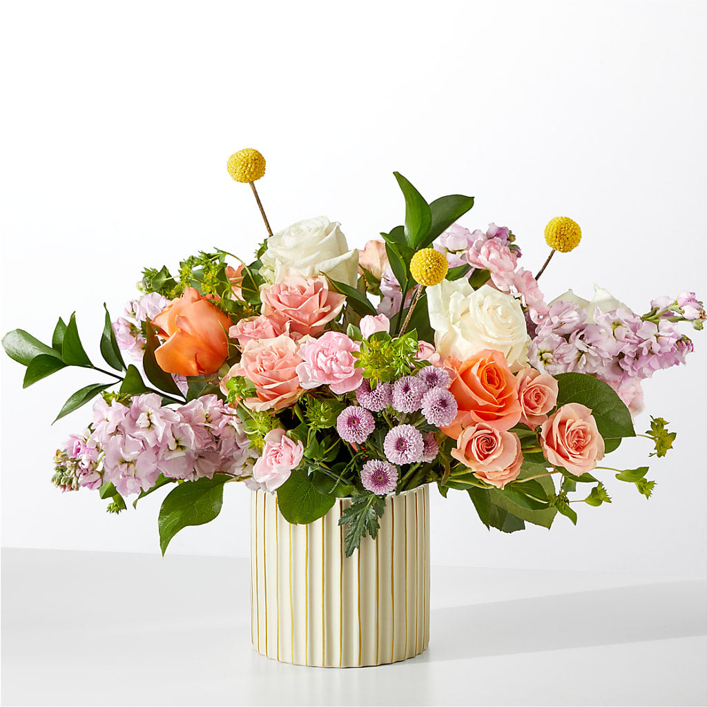 French Market Bouquet with Ivory Vase – Flowers By Vee, Tracy CA