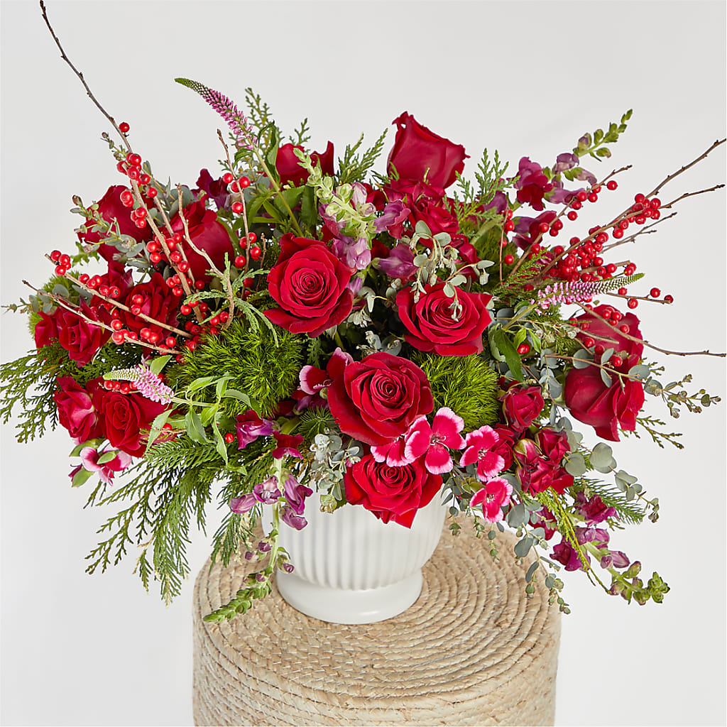 Big Red Bow Bouquet –  Flowers By Vee, Tracy CA