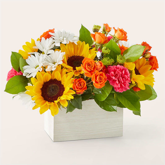 Sun-drenched Blooms Box Bouquet –  Flowers By Vee, Tracy CA