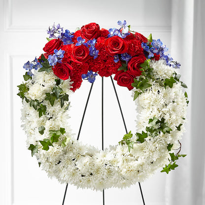 Patriotic Passion Wreath –  Flowers By Vee, Tracy CA