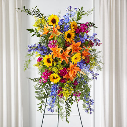 Sunlit Memories Standing Spray (Standard) –  Flowers By Vee, Tracy CA