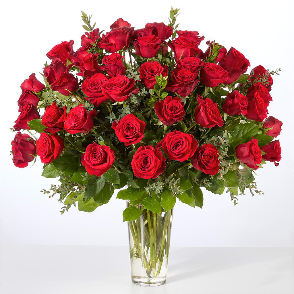 Forever Yours Fifty Stem Red Rose Bouquet –  Flowers By Vee, Tracy CA